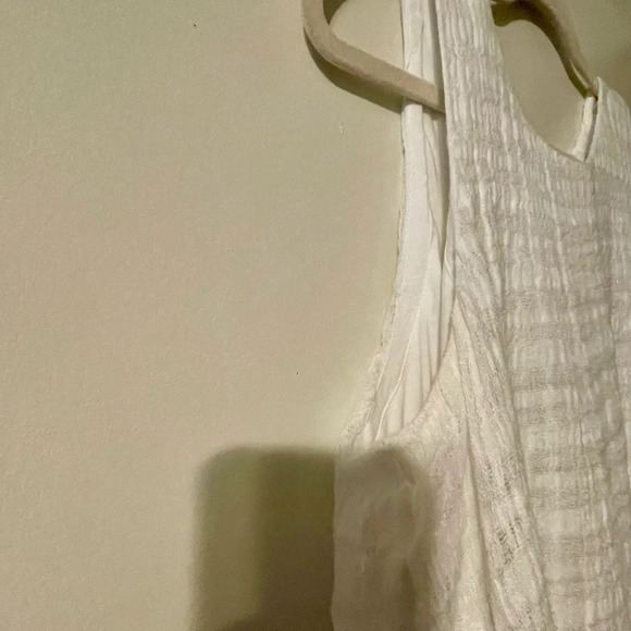 PURE JILL 100% Linen White Sleeveless Layered Sheath Dress Size Large - Picture 5 of 11